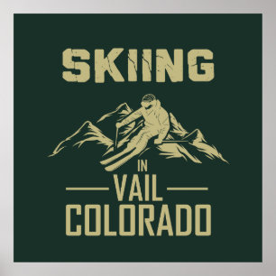 Skiing in Vail Colorado Poster