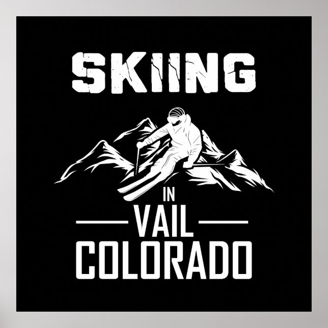 Skiing in Vail Colorado Poster (Front)