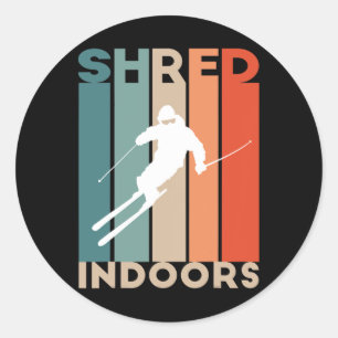 Skiing Indoors Unique Ski Design Classic Round Sticker