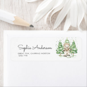 Skiing Into Parenthood Winter Baby Shower Address Return Address Label