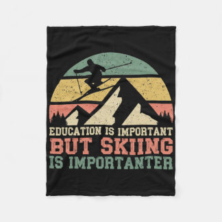 Skiing Is Importanter Funny Winter Sports Mens Wom Fleece Blanket