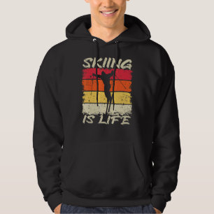 Skiing Is Life Vintage Sports Hoodie