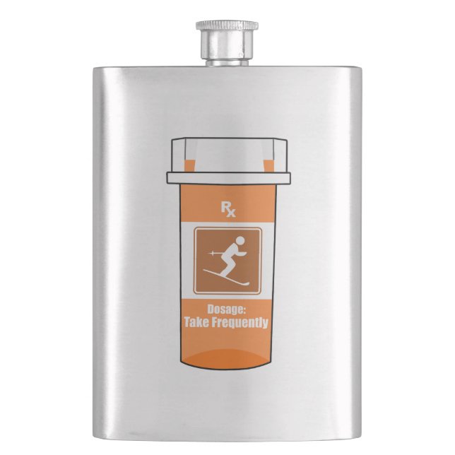 Skiing Is My Drug Hip Flask (Front)