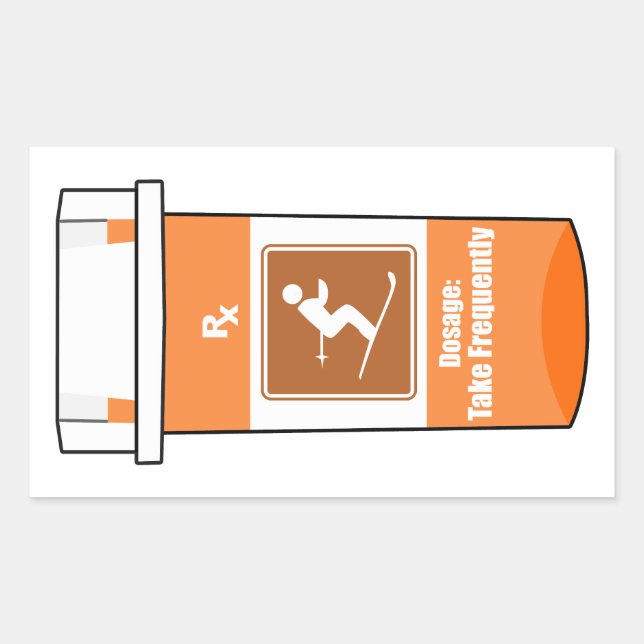 Skiing Is My Drug Rectangular Sticker (Front)