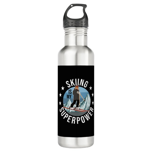 Skiing Is My Superpower 710 Ml Water Bottle (Front)