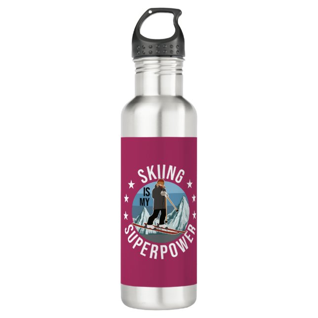 Skiing Is My Superpower 710 Ml Water Bottle (Front)