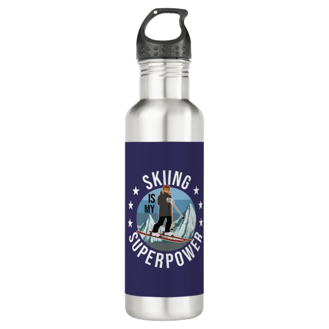 Skiing Is My Superpower 710 Ml Water Bottle (Front)
