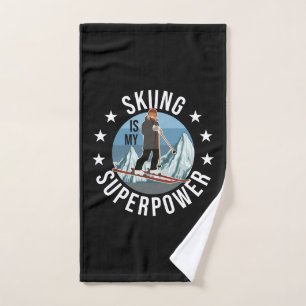 Skiing Is My Superpower Bath Towel Set