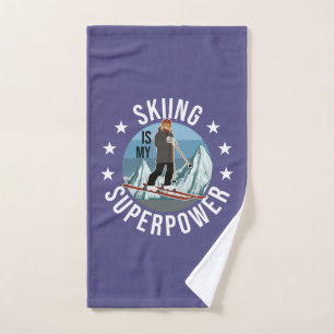 Skiing Is My Superpower Bath Towel Set