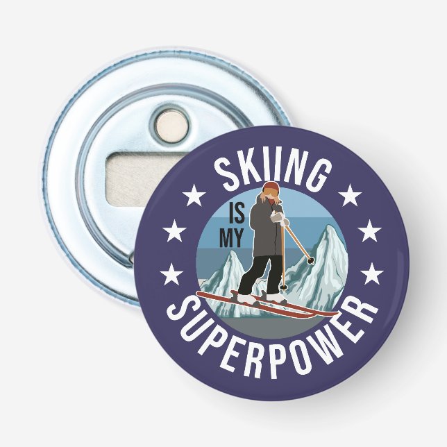 Skiing Is My Superpower Bottle Opener (Front)