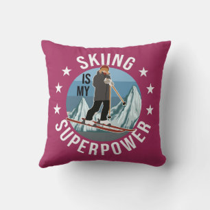 Skiing Is My Superpower Cushion