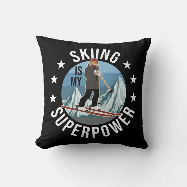 Skiing Is My Superpower Cushion (Front)