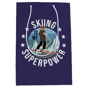 Skiing Is My Superpower Medium Gift Bag