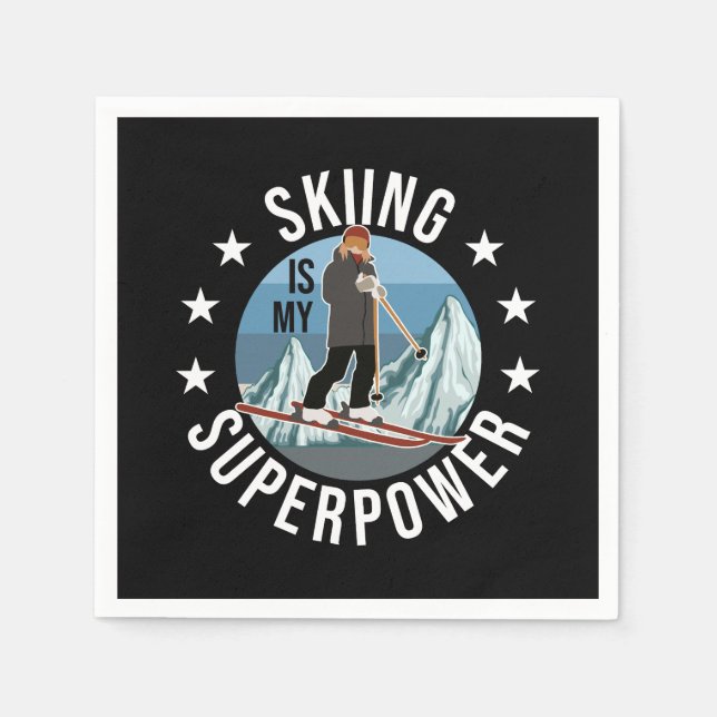 Skiing Is My Superpower Napkin (Front)