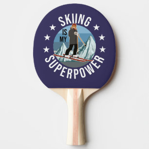 Skiing Is My Superpower Ping Pong Paddle