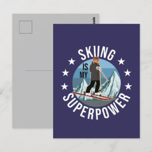 Skiing Is My Superpower Postcard
