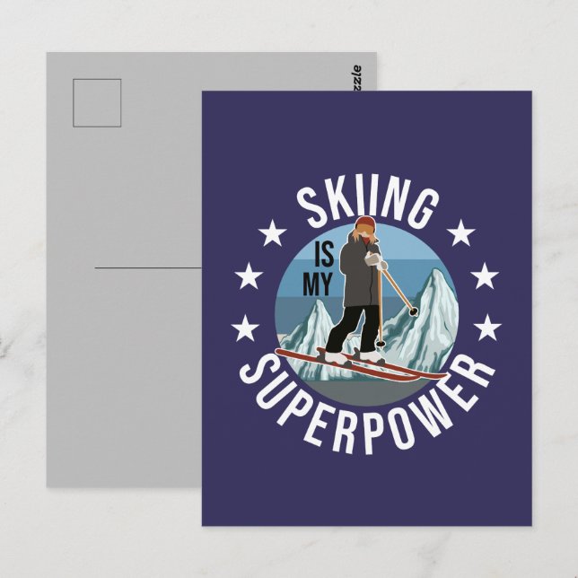 Skiing Is My Superpower Postcard (Front/Back)