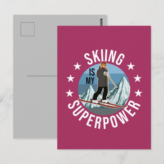 Skiing Is My Superpower Postcard (Front/Back)