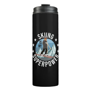 Skiing Is My Superpower Thermal Tumbler
