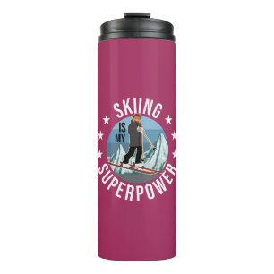 Skiing Is My Superpower Thermal Tumbler