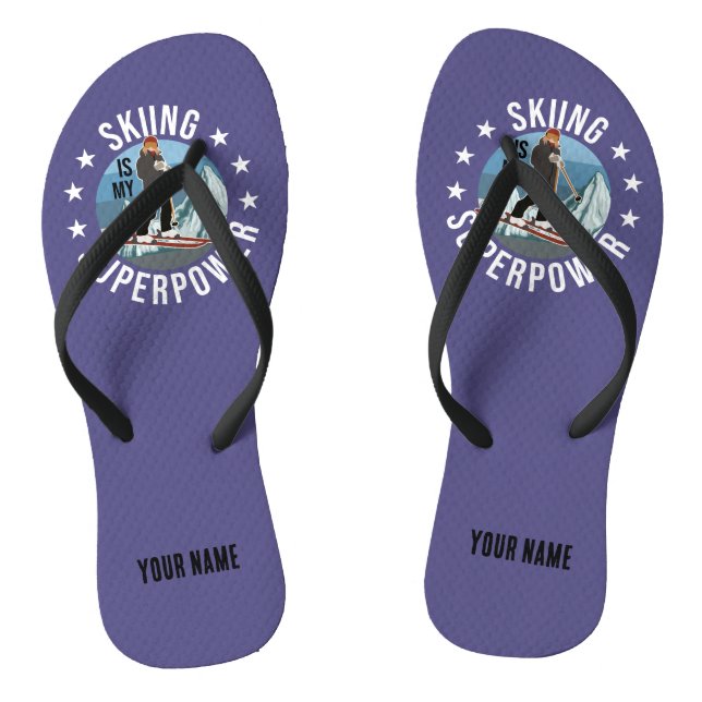 Skiing Is My Superpower Thongs (Footbed)