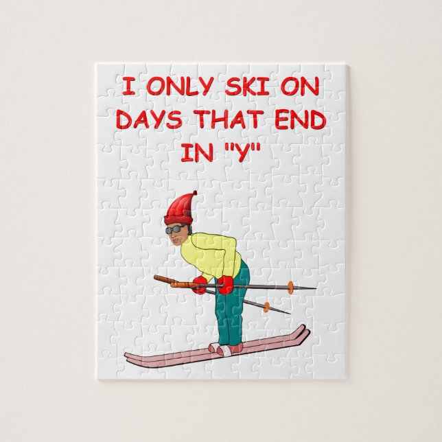skiing joke jigsaw puzzle (Vertical)