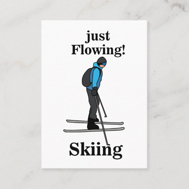 Skiing Just Flowing Ski Instructor Business Card (Front)
