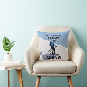 Skiing Just Go With The Flow Skiing Cushion