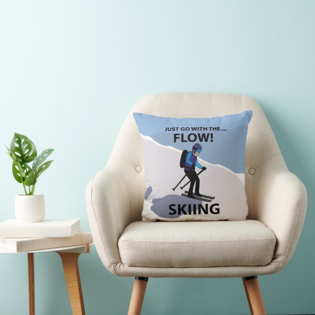 Skiing Just Go With The Flow Skiing Cushion (Chair)