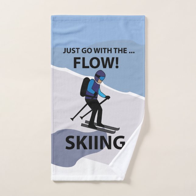 Skiing Just Go With The Flow Skiing Hand Towel (Hand Towel)