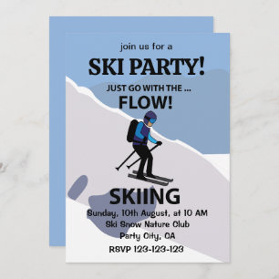 Skiing Just Go With The Flow Skiing Invitation