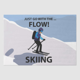 Skiing Just Go With The Flow Skiing Tissue Paper