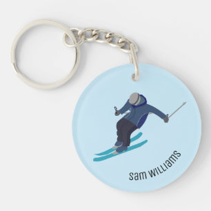 Skiing Key Ring