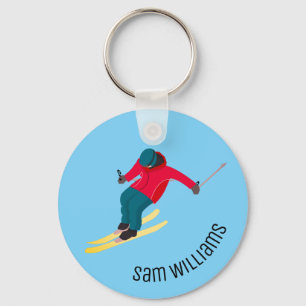 Skiing Key Ring