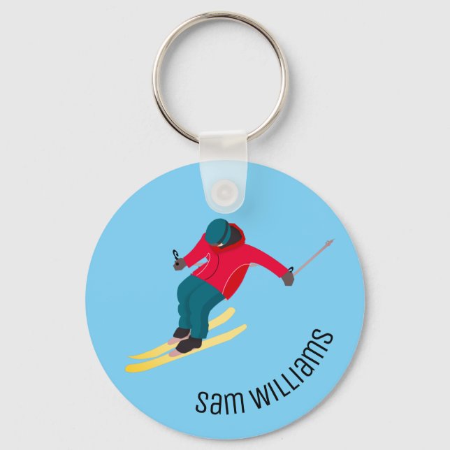 Skiing Key Ring (Front)