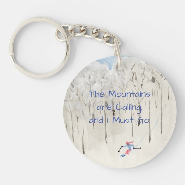 Skiing Key Ring (Front)
