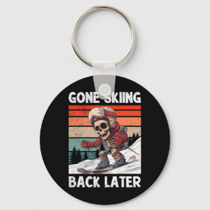 Skiing Kids Gone Skiing Ck Later Funny Slope Hunte Key Ring