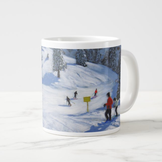 Skiing Kitzbhuel 2014 Large Coffee Mug (Front Right)
