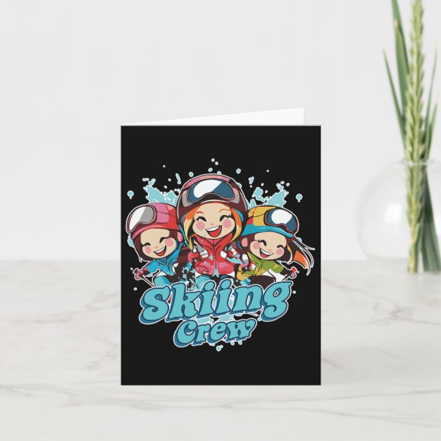 Skiing Ladies Crew  Card (Front)