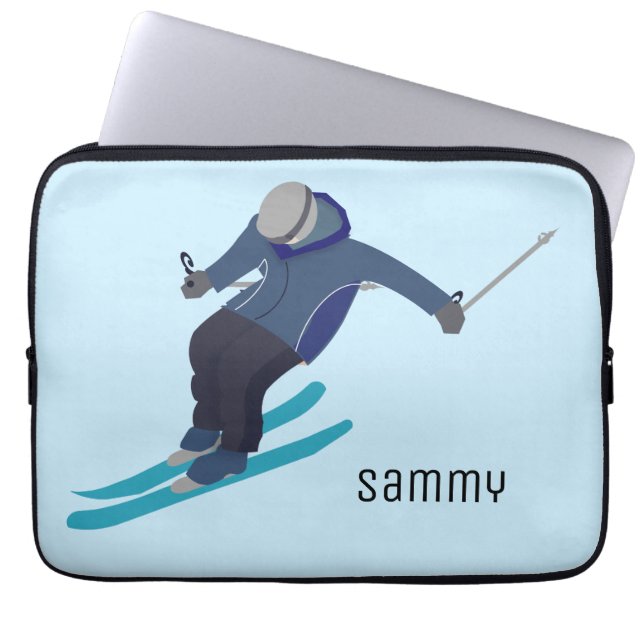 Skiing Laptop Sleeve (Front)