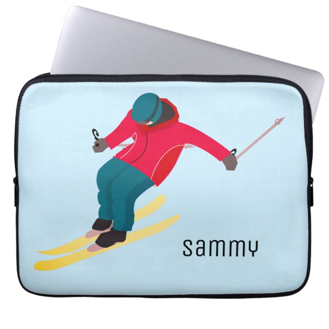 Skiing Laptop Sleeve (Front)