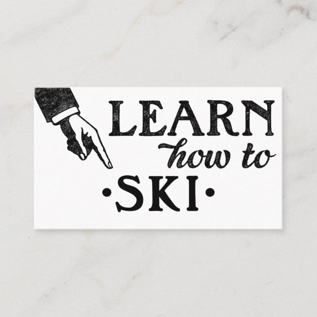 Skiing Lessons Business Cards - Cool Vintage (Front)
