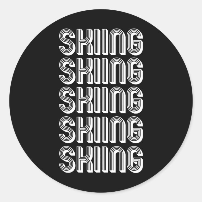 Skiing Lover _1  Classic Round Sticker (Front)