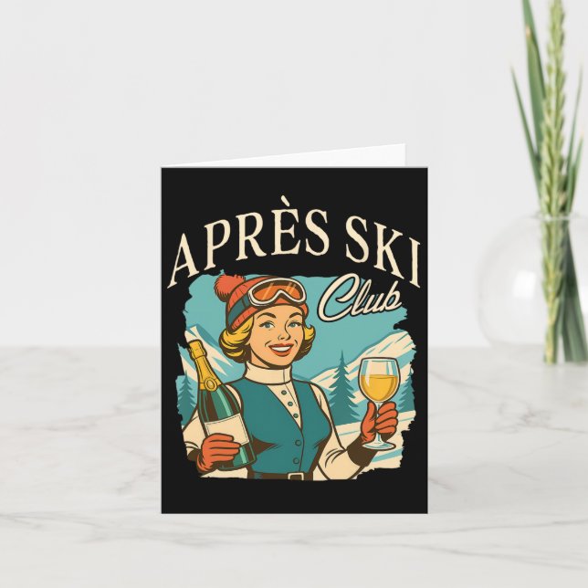 Skiing Lover Apres Ski Queen Ski Trip Snow Apres S Card (Front)