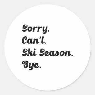 Skiing Lover Classic Round Sticker