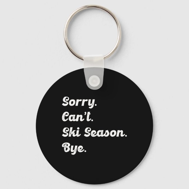 Skiing Lover Simplified Ski Life  Key Ring (Front)