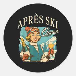 Skiing Lover Ski Trip Apres Ski Social Club Apres Classic Round Sticker