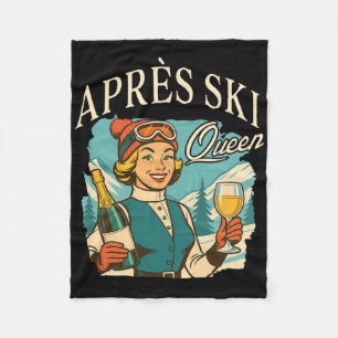 Skiing Lover Ski Trip Apres Ski Social Club Apres Fleece Blanket