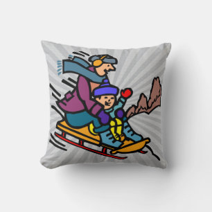 Skiing lovers ski resort snow sports cushion