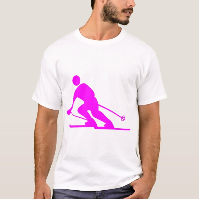 Skiing - Magenta T-Shirt (Front)